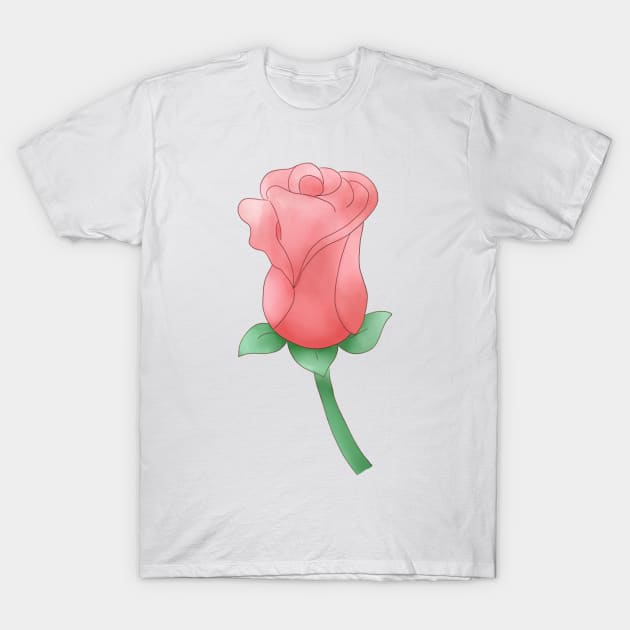 Opening rose pattern T-Shirt by kelnan